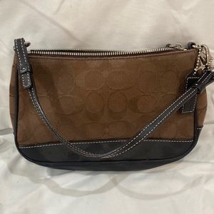 Mini black and brown Coach purse